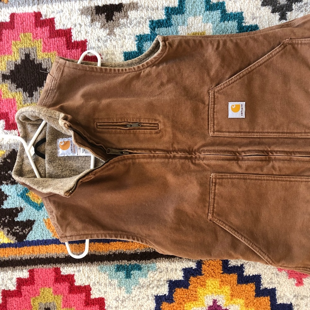 Carhartt Women's Sherpa Lined Vest Sz XS Sandstone
